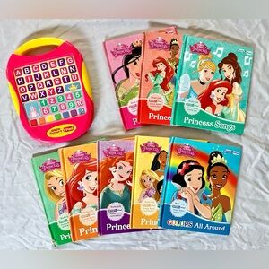 Disney Princess SmartPad Learning Tablet + 8 Books Lot | Interactive Educational